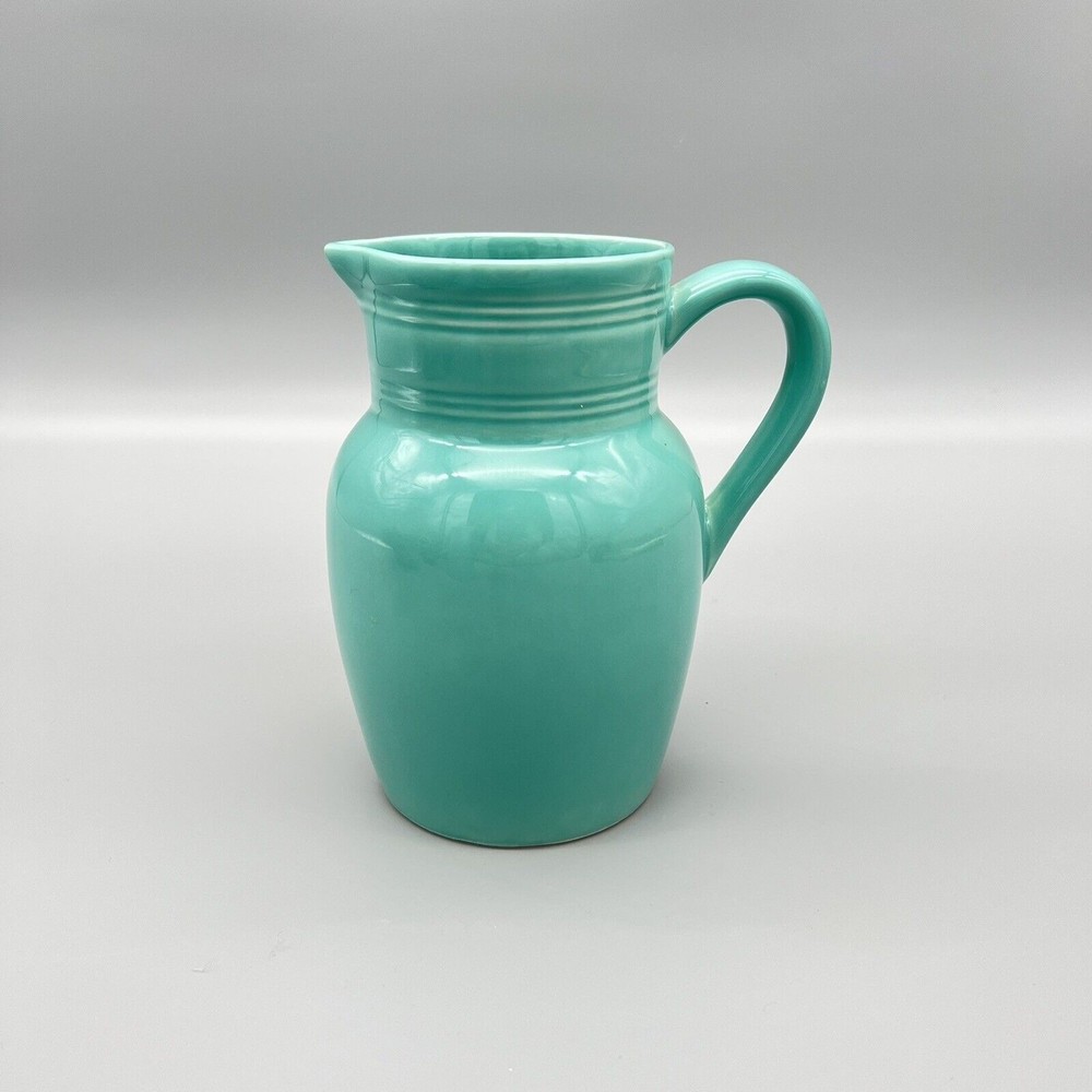Vintage Block Basics Teal Pitcher Jug Pottery Ceramic made in Portugal EUC